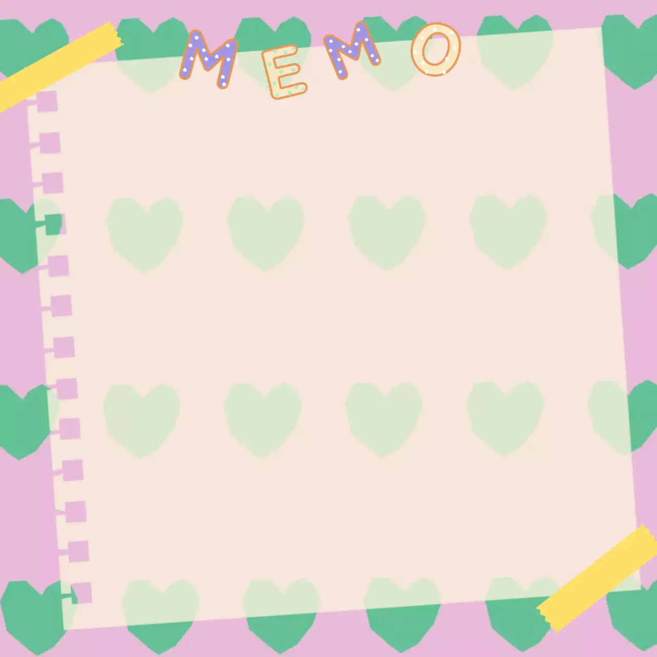 핑크 그린 아기자기한 프레임 문구