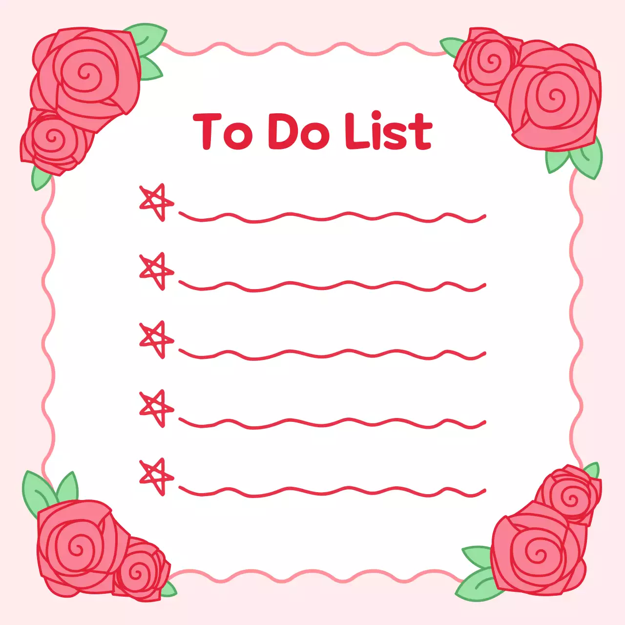 장미 핑크 아기자기한 투두리스트