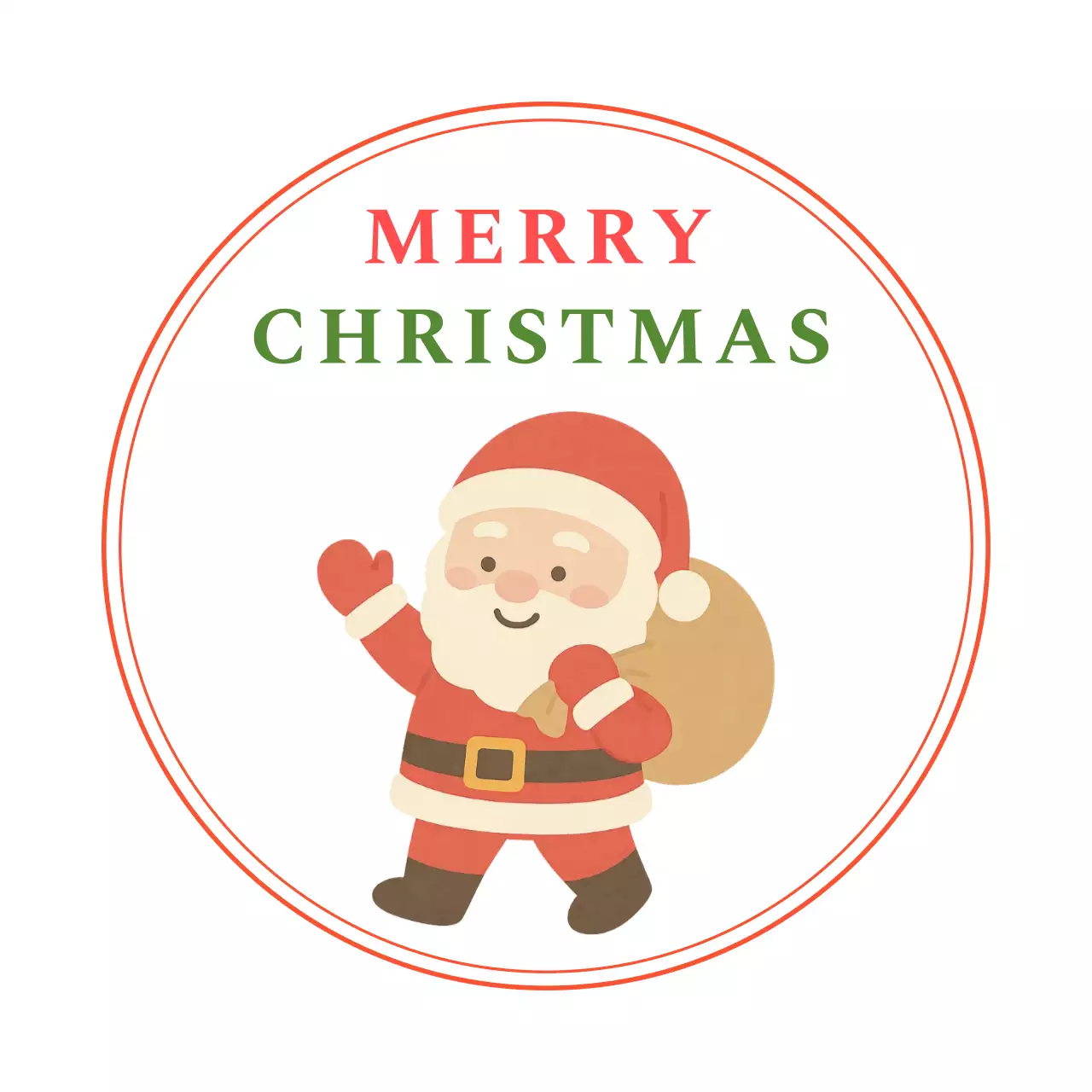 빨강 아기자기한 크리스마스 카드