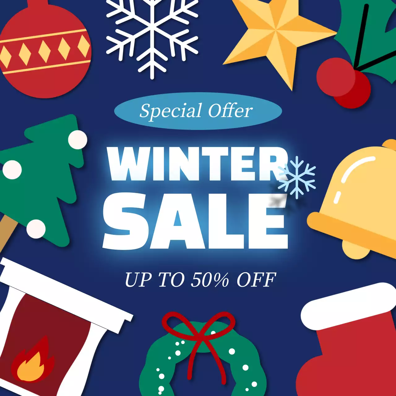 Blue background winter event