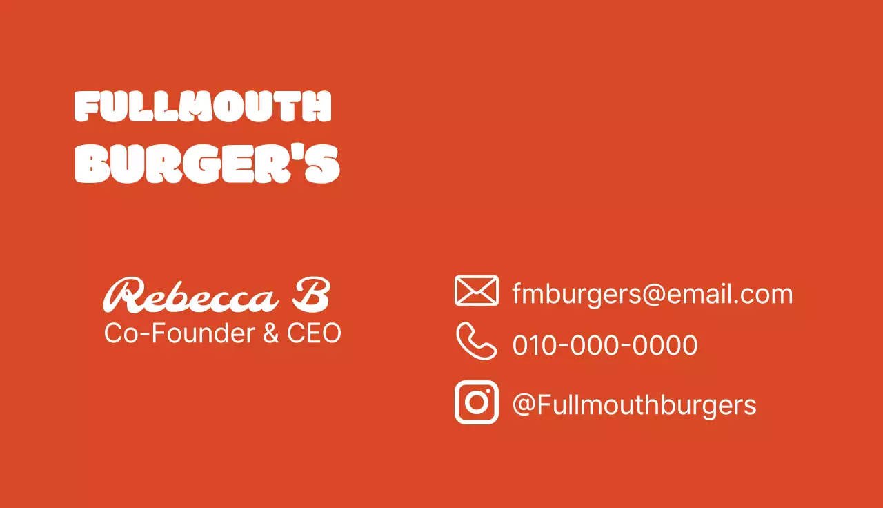 red retro burger business card