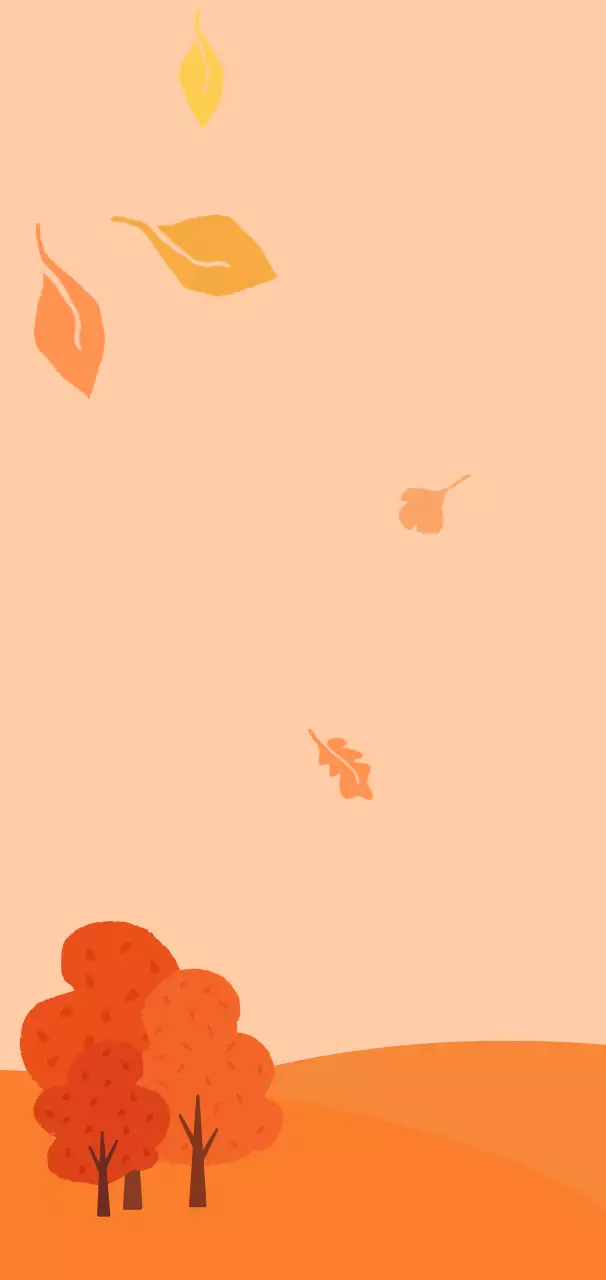 주황 심플 가을 엽서