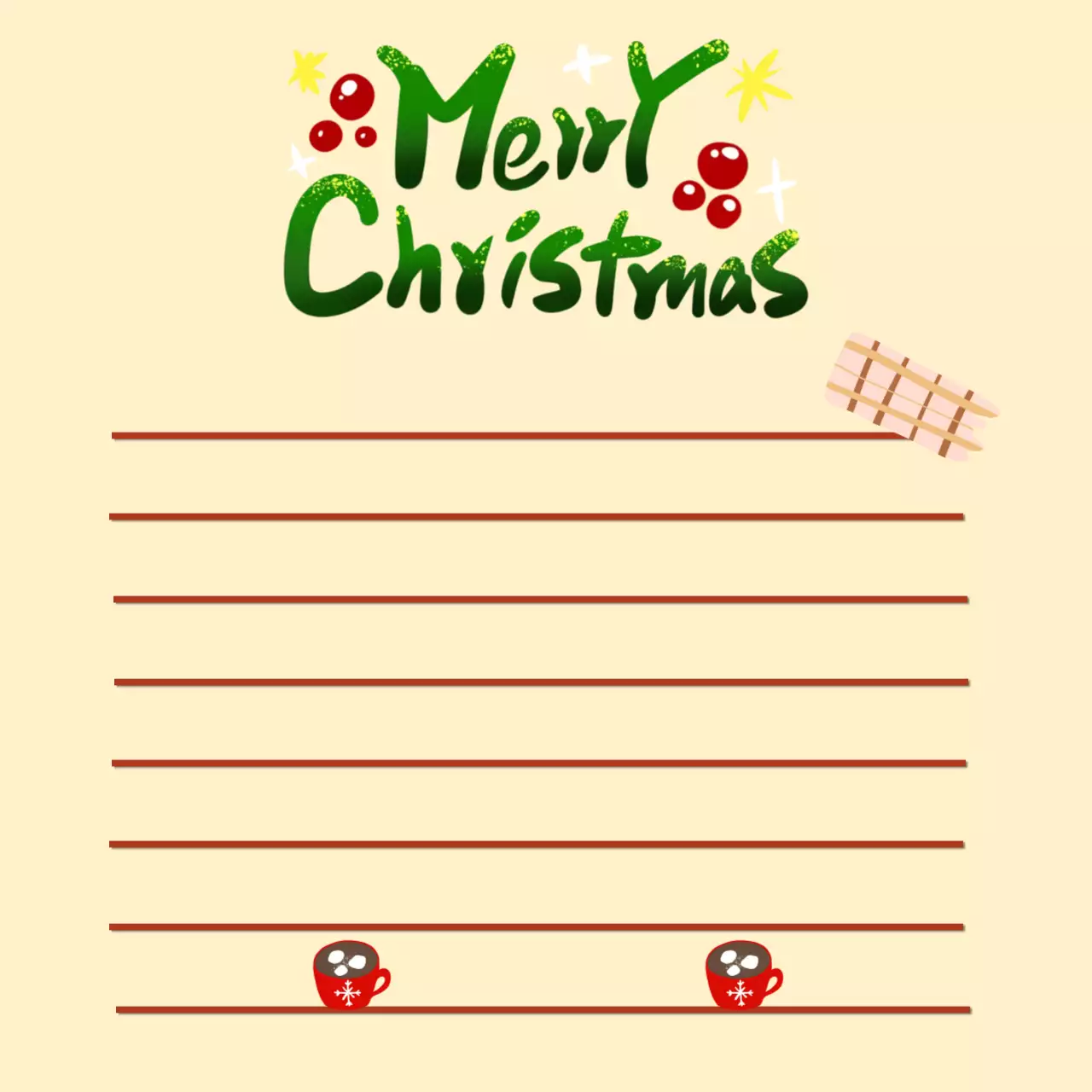 surat Natal tradisional berwarna krem