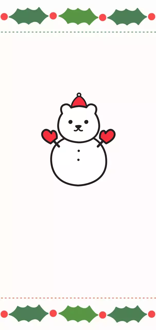 흰색 아기자기한 겨울 곰돌이눈사람 엽서