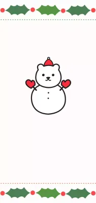 흰색 아기자기한 겨울 곰돌이눈사람 엽서