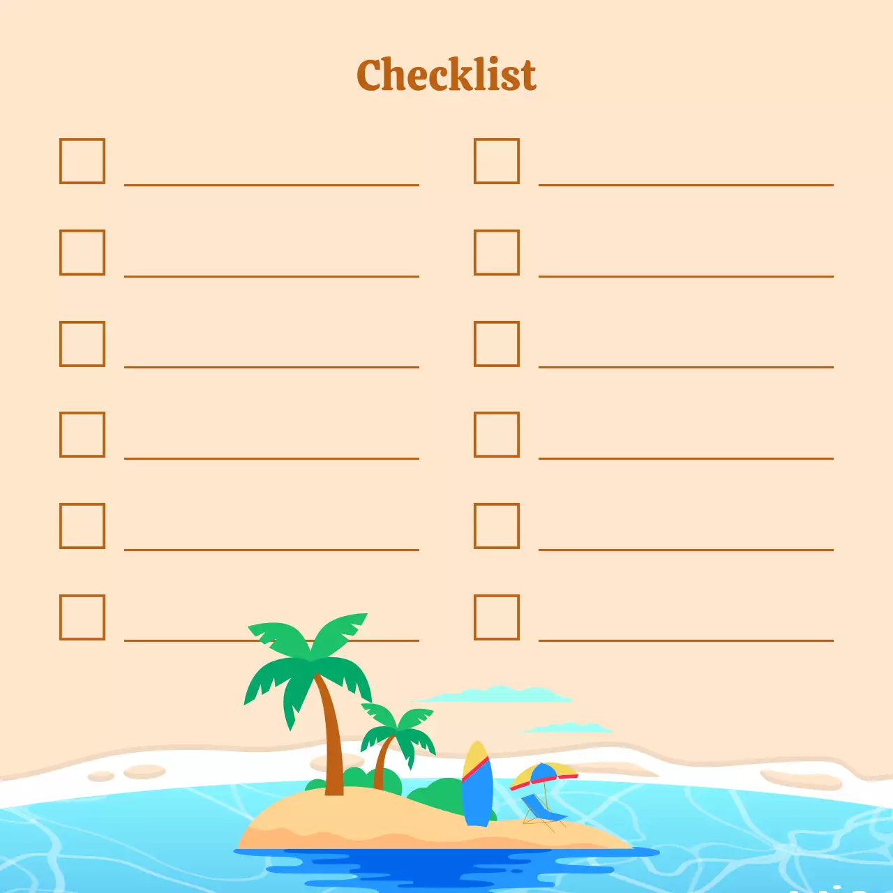 Perencana Daftar Periksa Tropis Beige