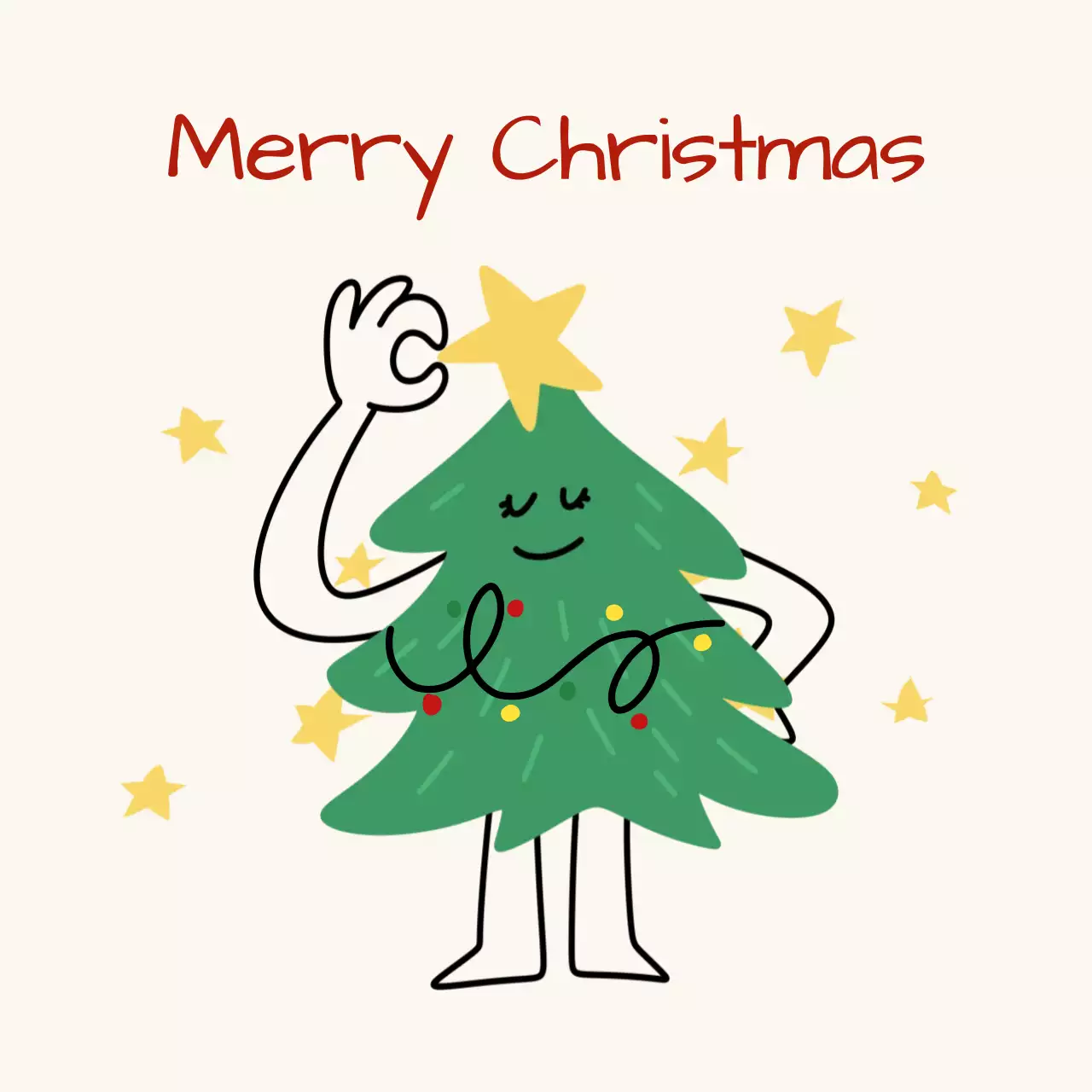 깔끔하고 귀여운 크리스마스 기념 트리 인사
