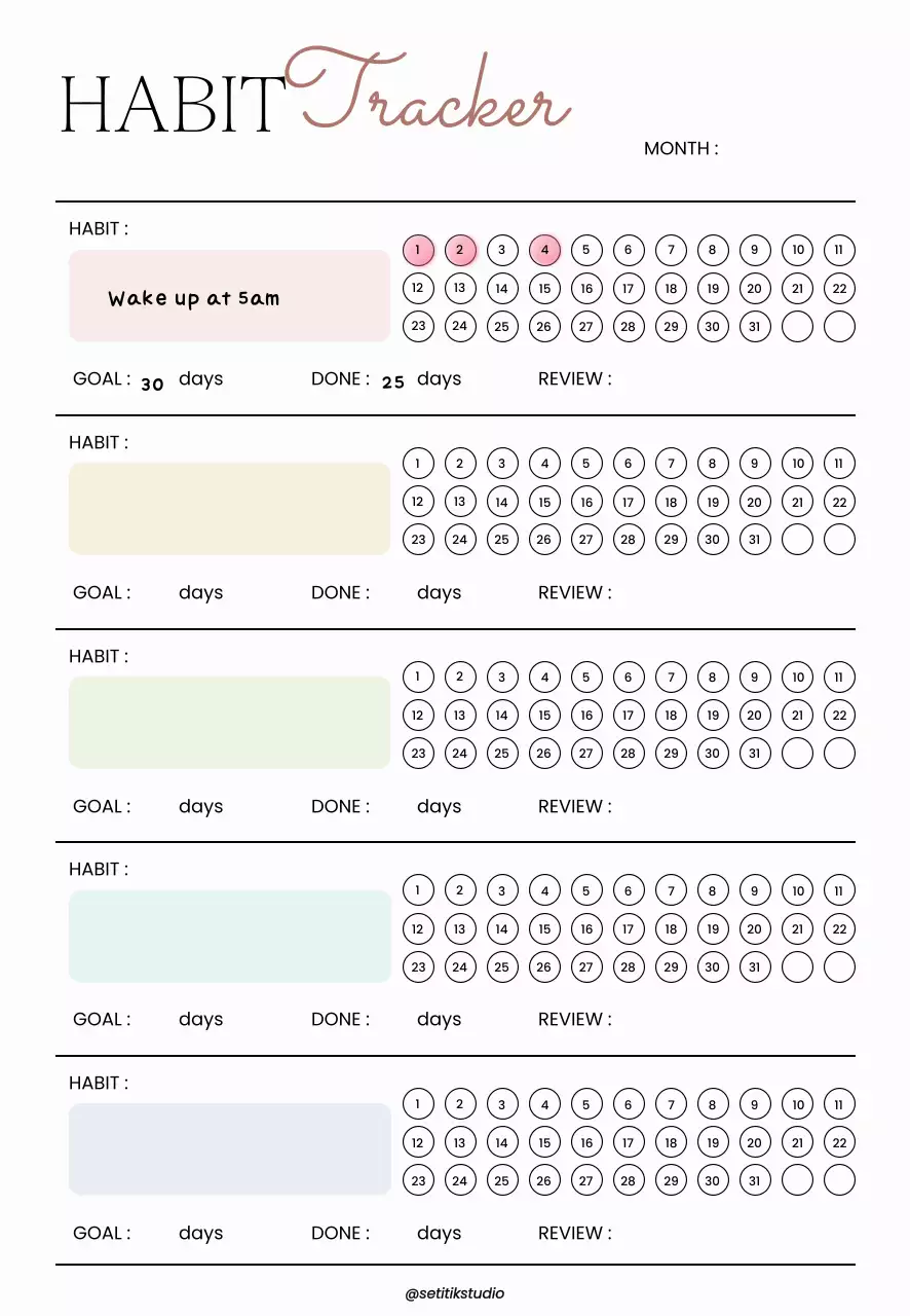미니멀리스트 습관 플래너