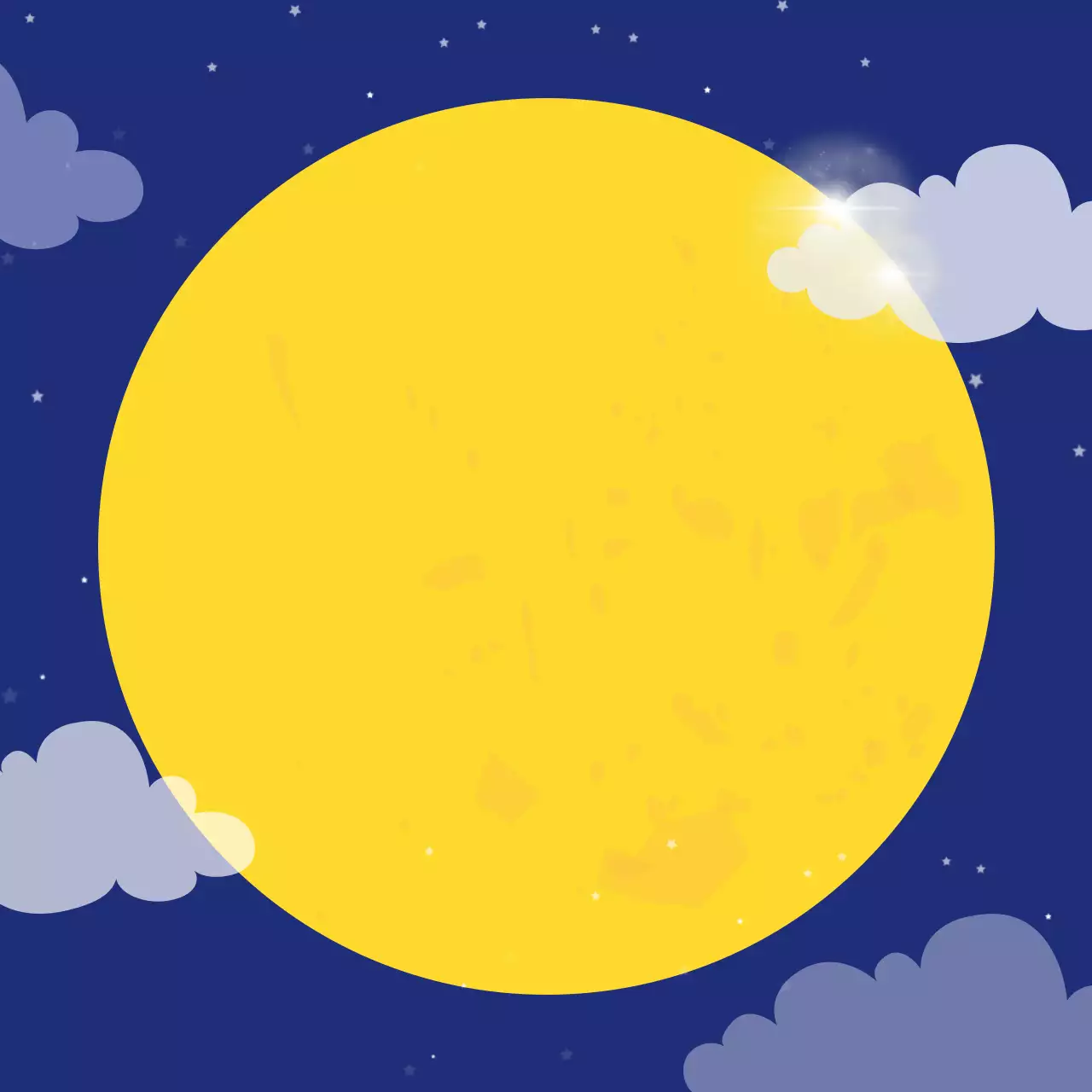 노랑 심플 달 축제 프레임