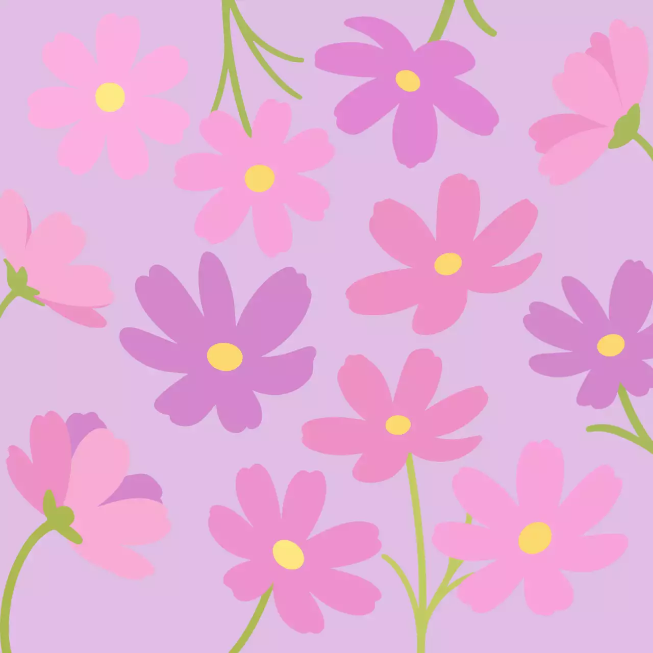 연보라 아기자기한 플라워 배경