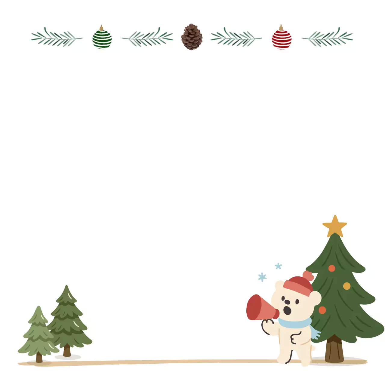 흰색 아기자기한 크리스마스 노트