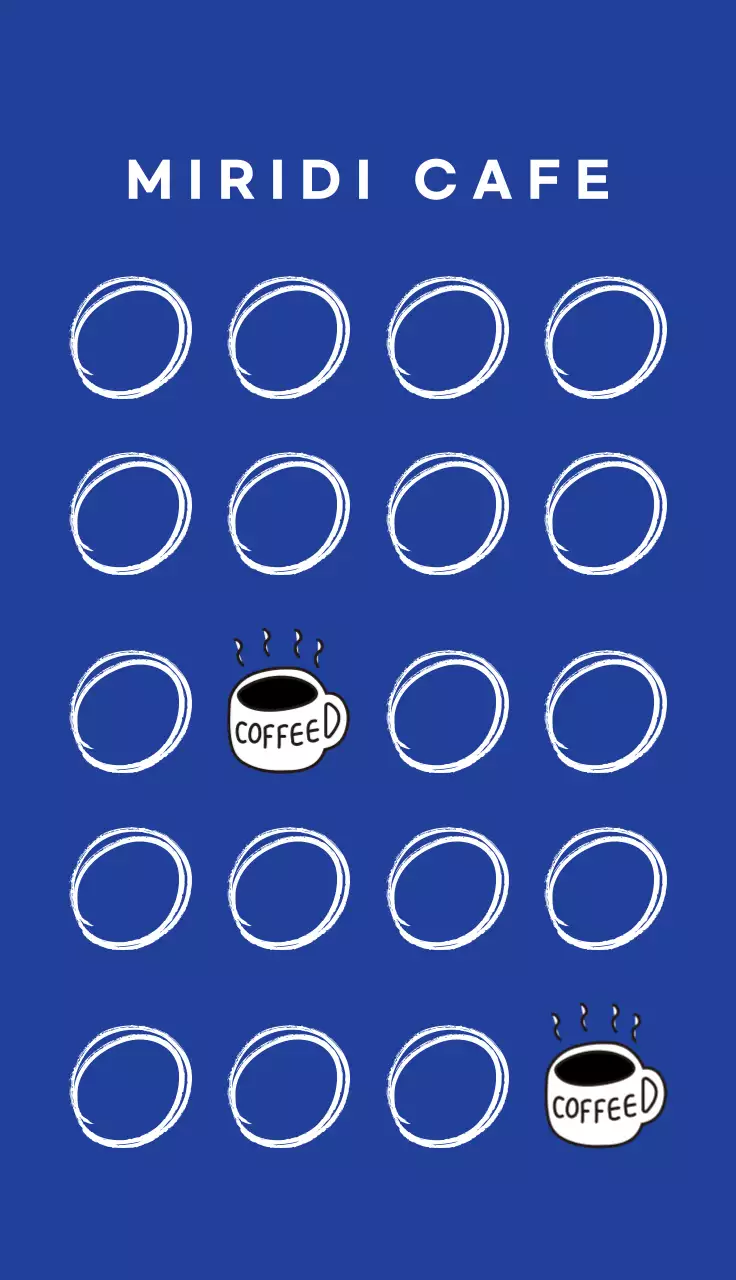 진한 파란색의 심플한 카페용 명함과 스템프 이벤트