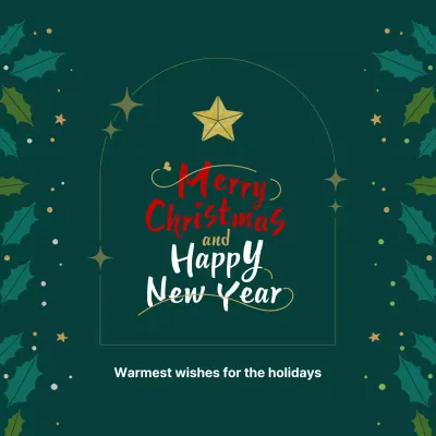 녹색 심플 크리스마스 인사