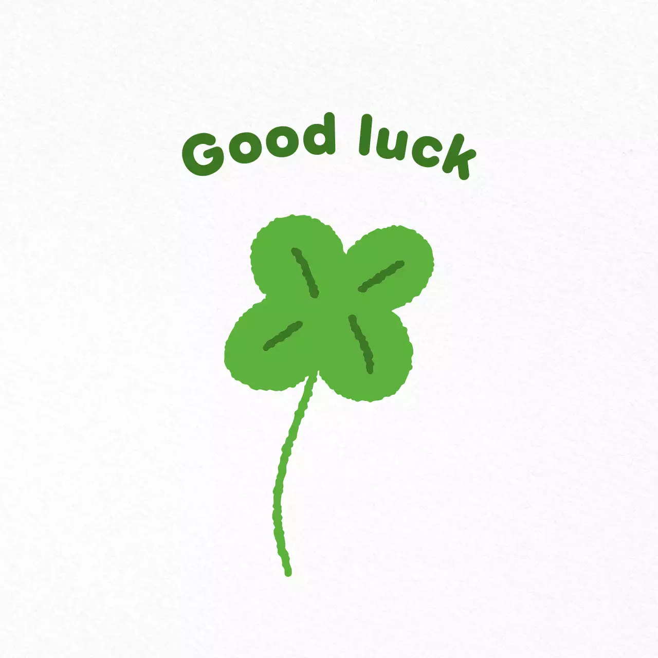 초록 심플 행운 엽서