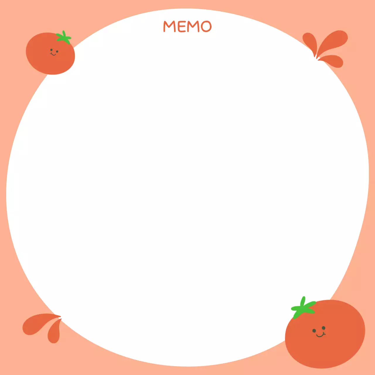 주황 아기자기한 문구 프레임