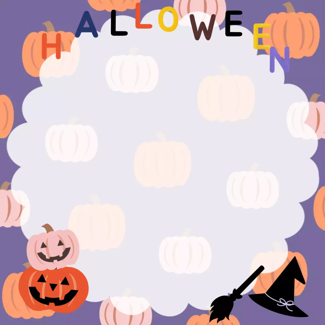 보라색 할로윈 프레임 문구