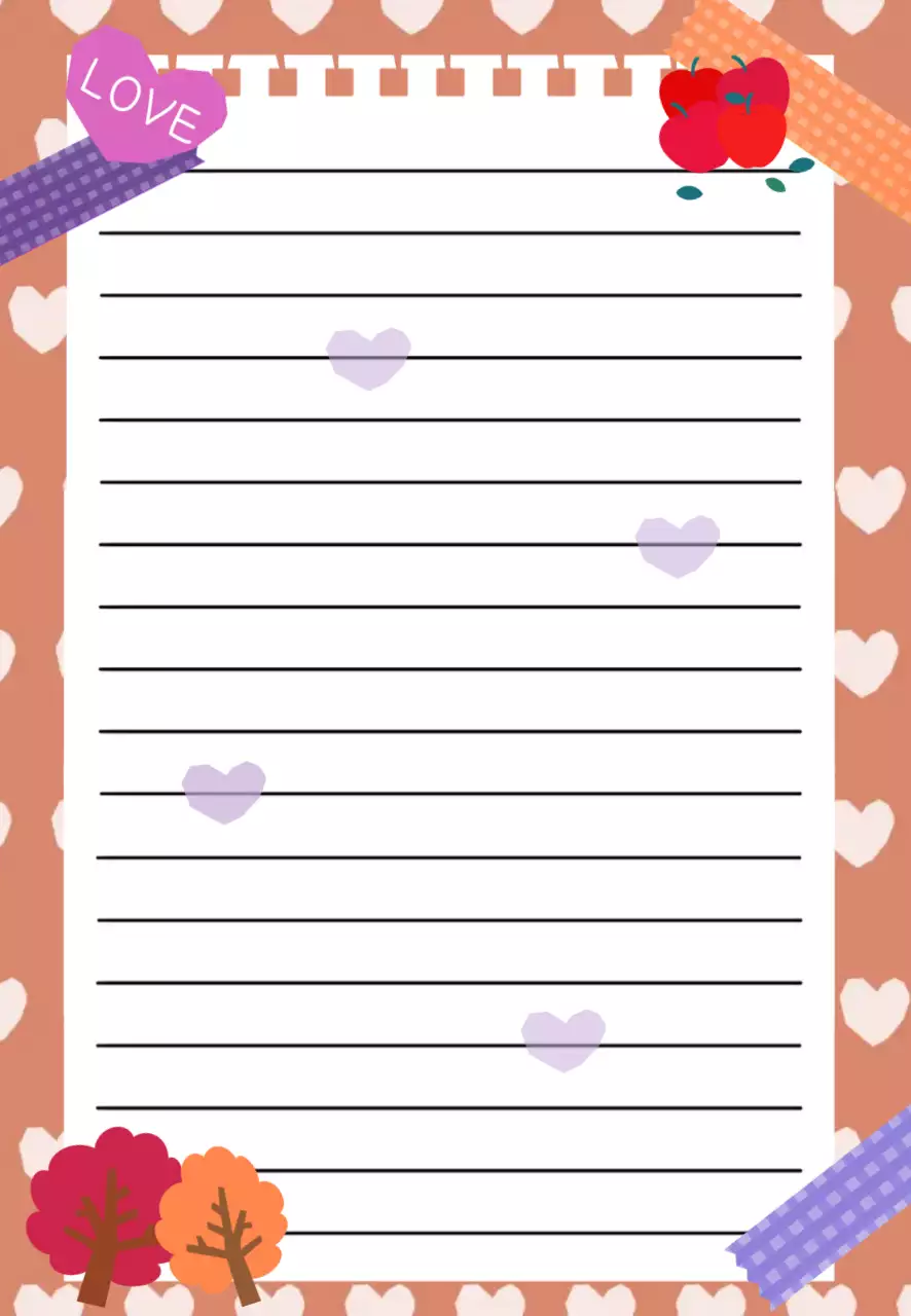 브라운 아기자기한 스티커 메세지 프레임