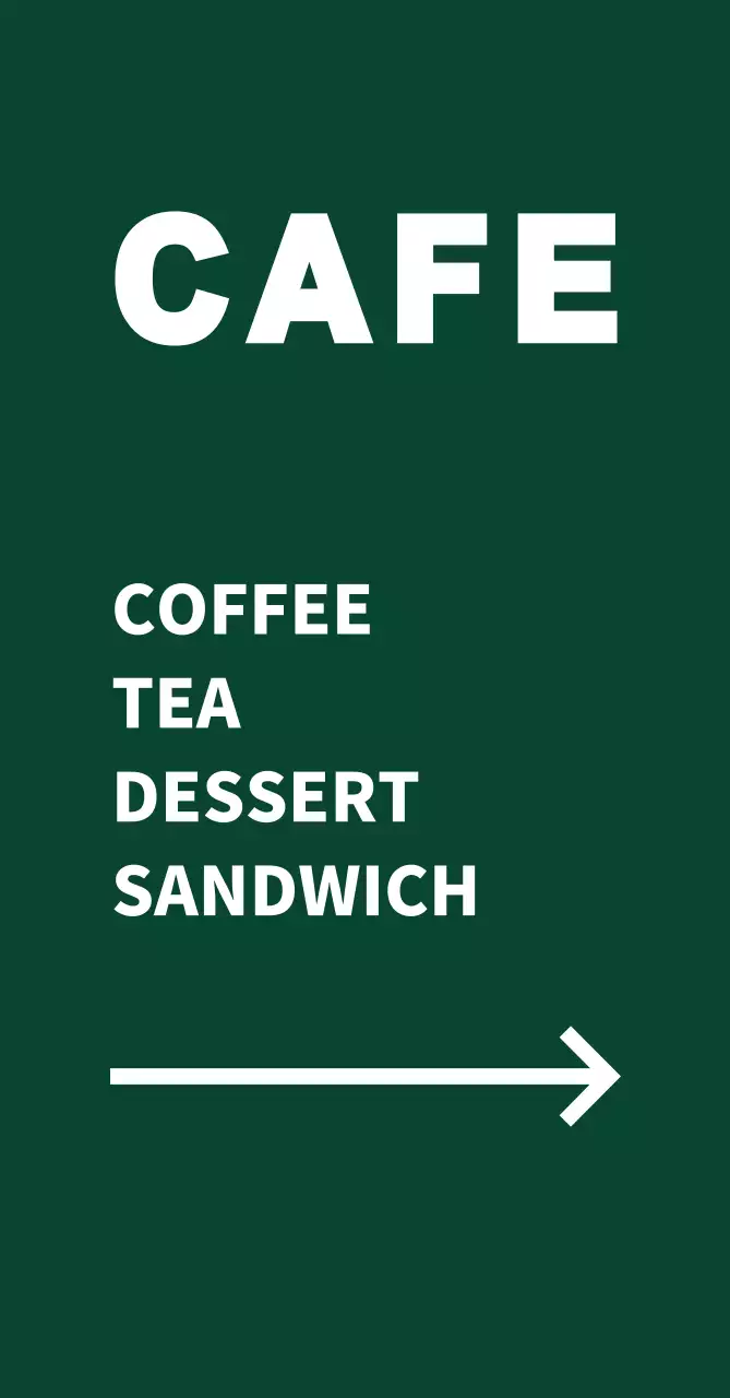 녹색 심플 카페 안내
