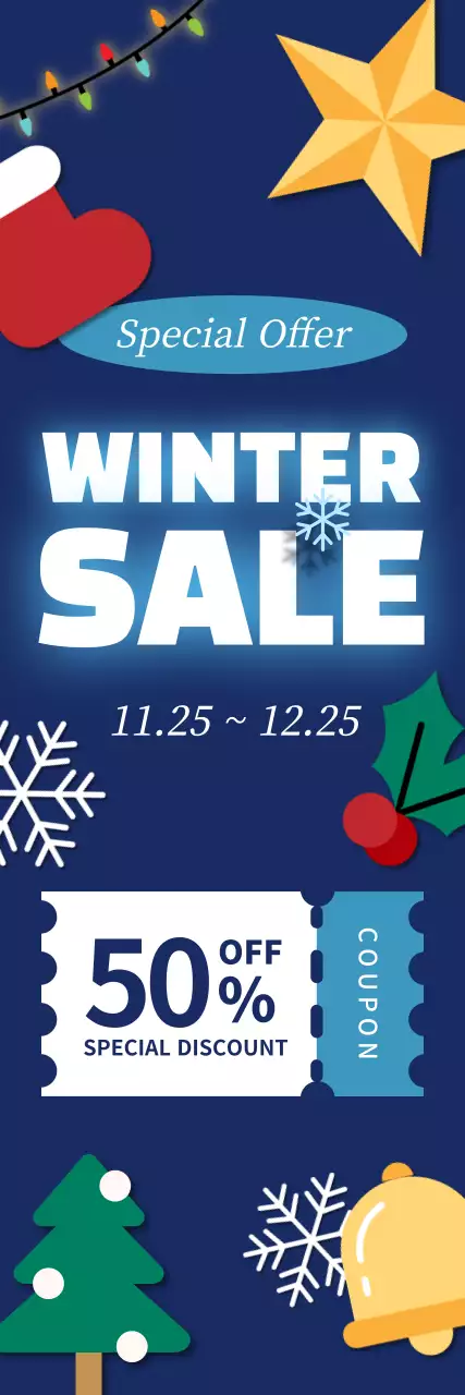 Evento de inverno com fundo azul