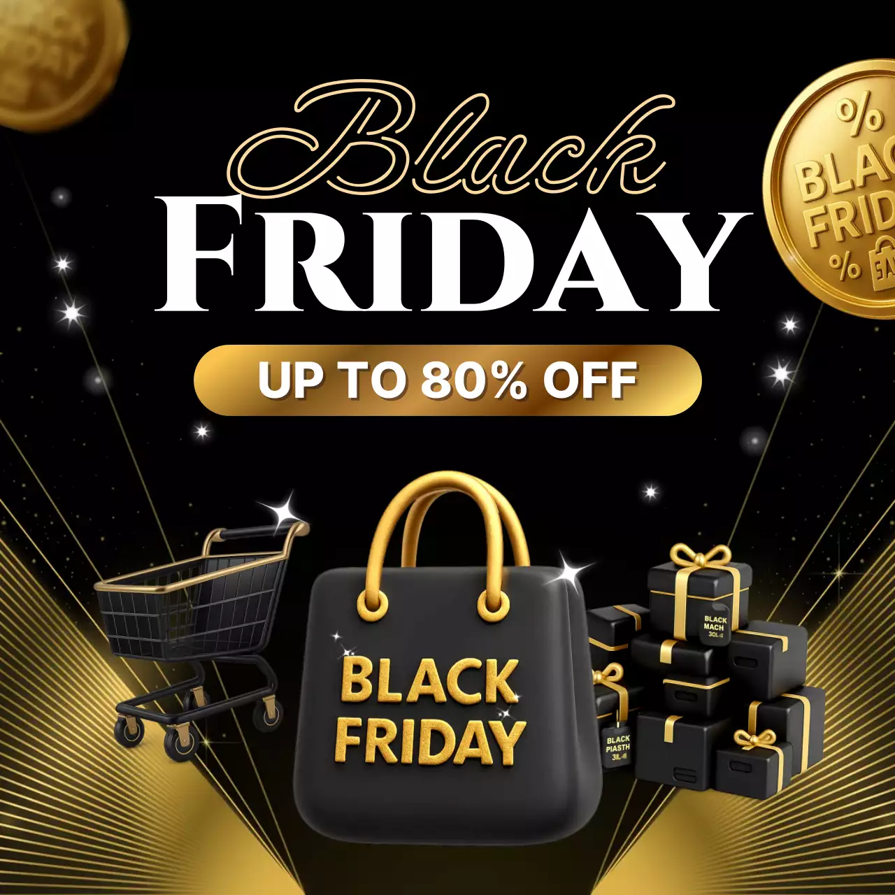 검정 모던 블랙프라이데이 프로모션 홍보