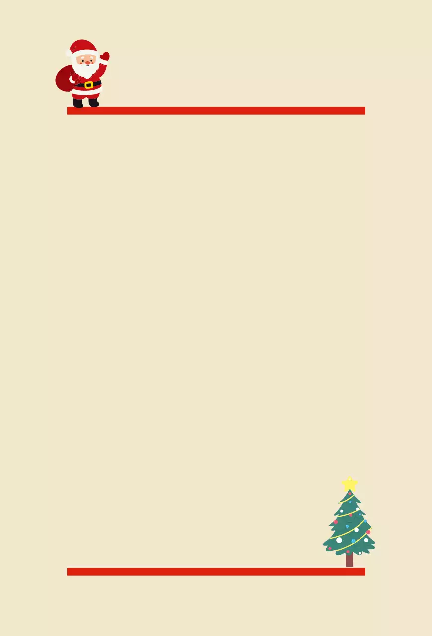 베이지색의 아기자기한 크리스마스 산타 레터