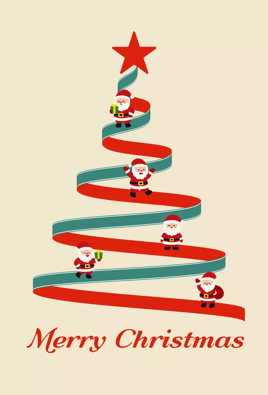 베이지색의 아기자기한 크리스마스 산타 레터