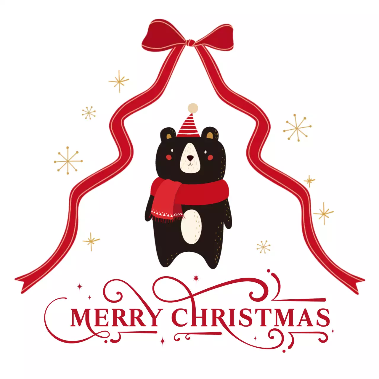 빨강 심플 크리스마스 카드