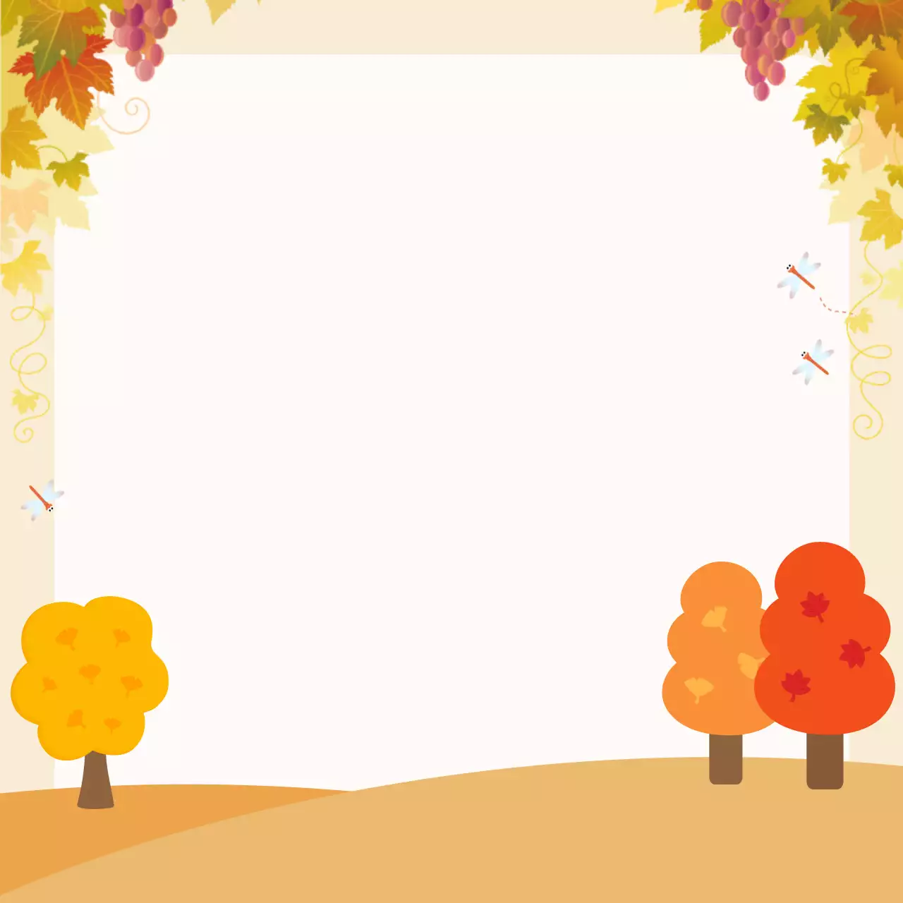 주황 아기자기한 가을 프레임