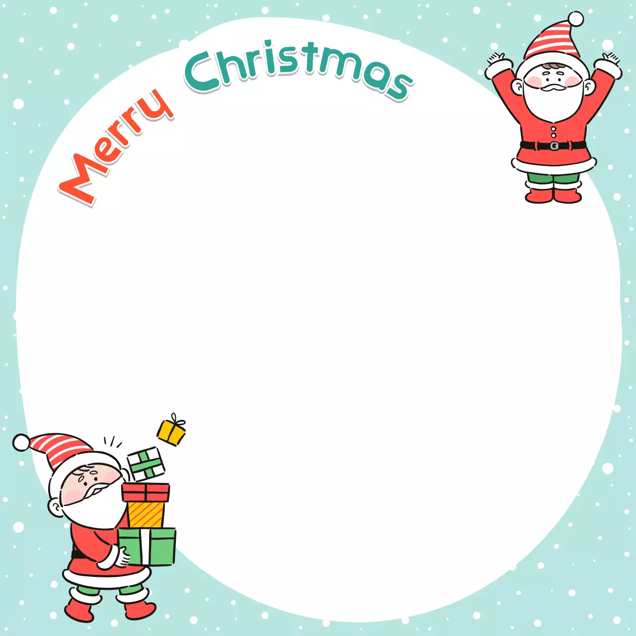 민트 아기자기한 크리스마스 포토프레임