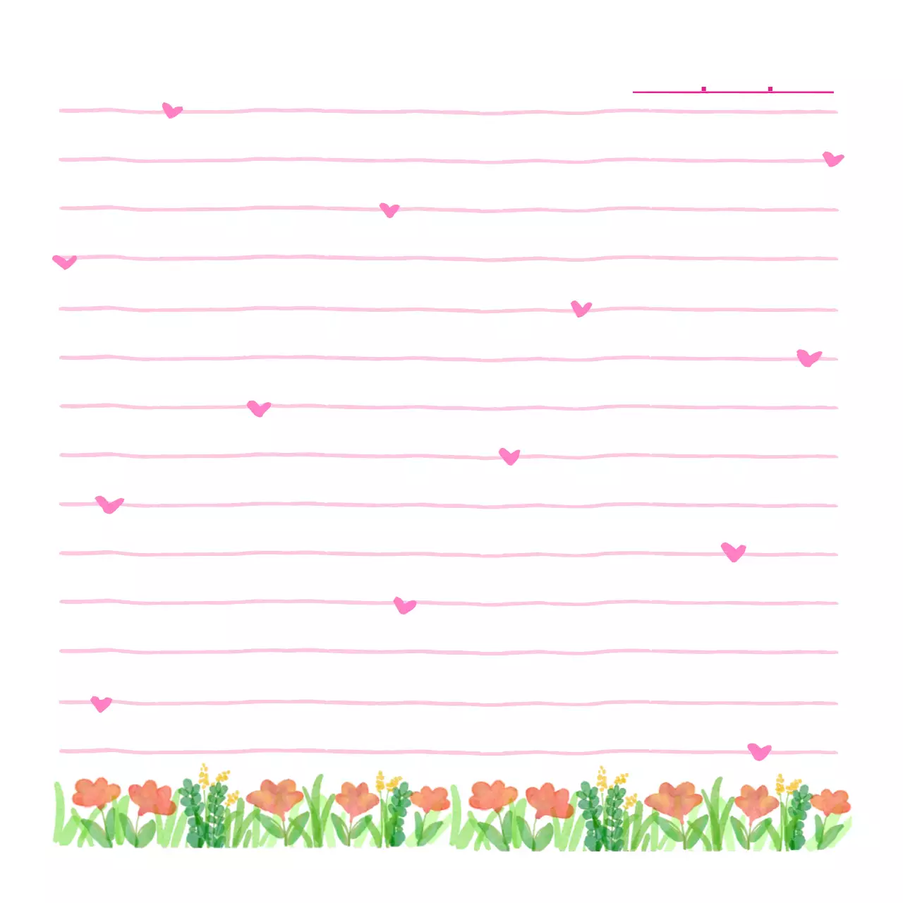 핑크 아기자기한 수채꽃 디자인