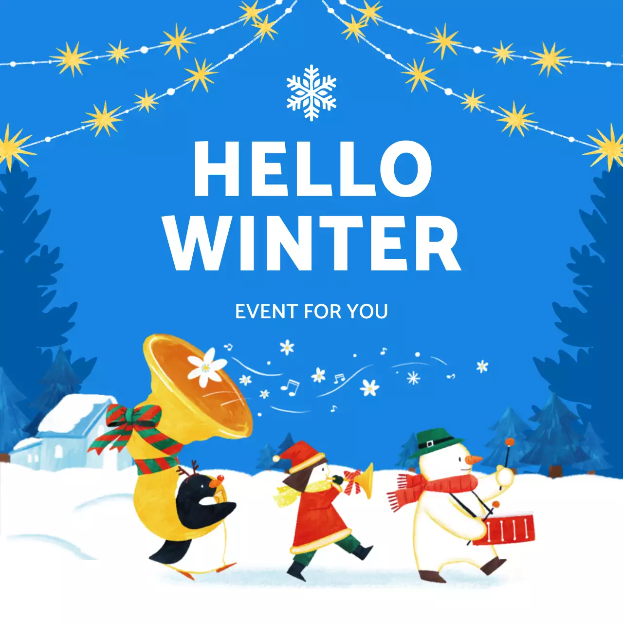 파랑 아기자기한 겨울 이벤트