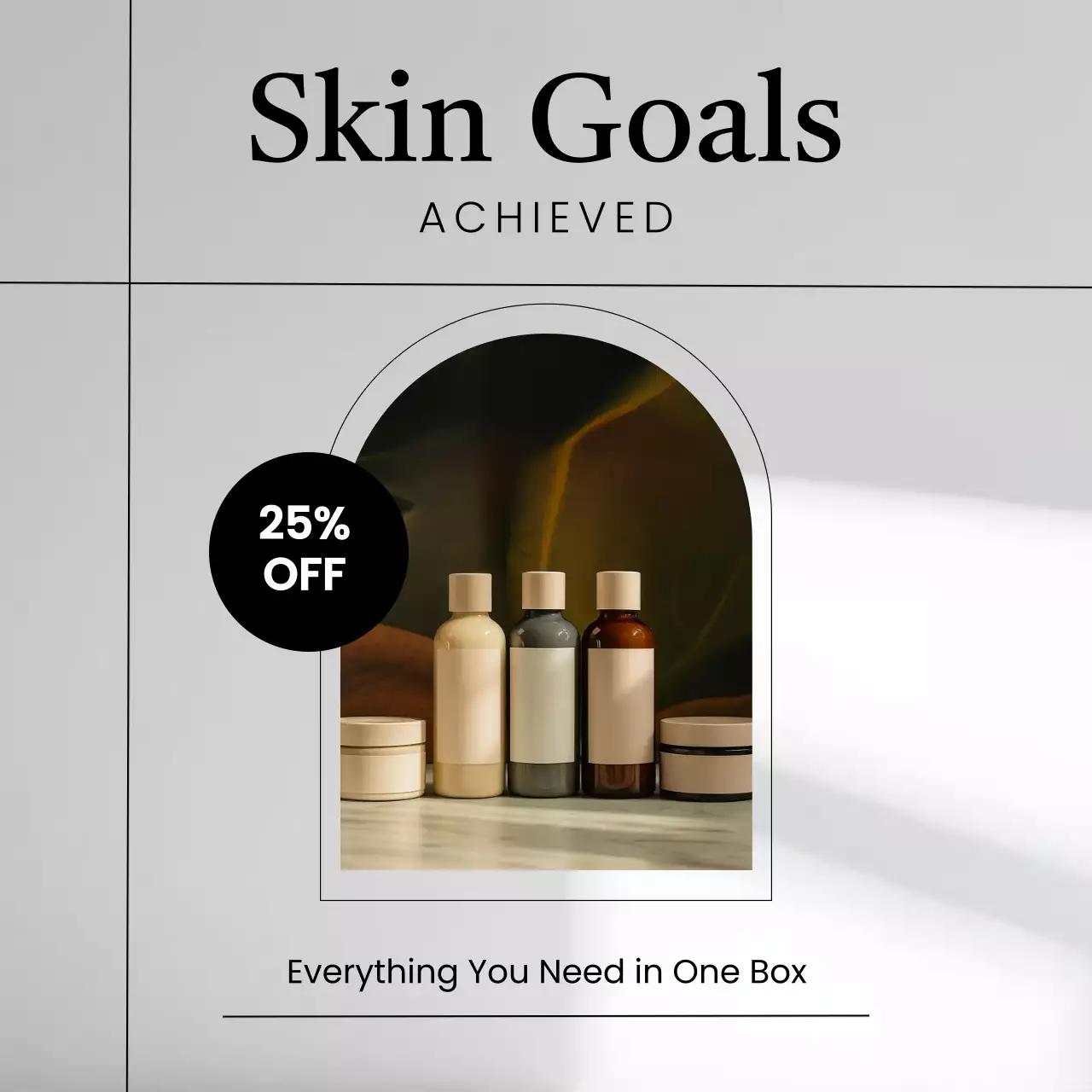 회색 모던 화장품 광고