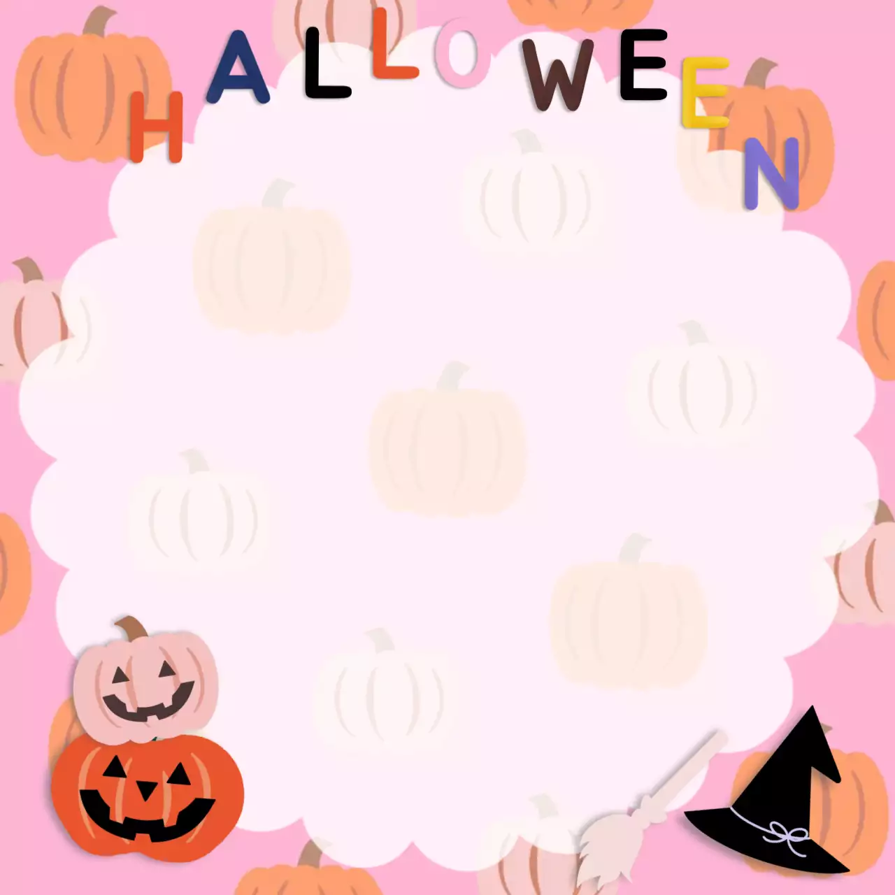 핑크 할로윈 프레임 문구