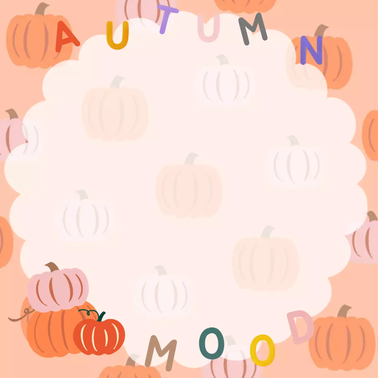주황색 가을 장식 문구 프레임