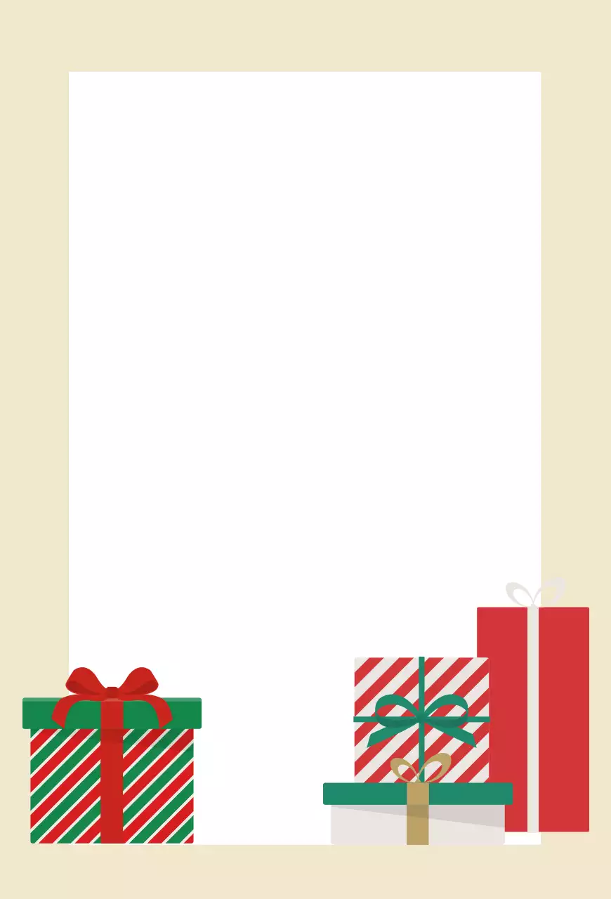 베이지색의 심플한 크리스마스 레터