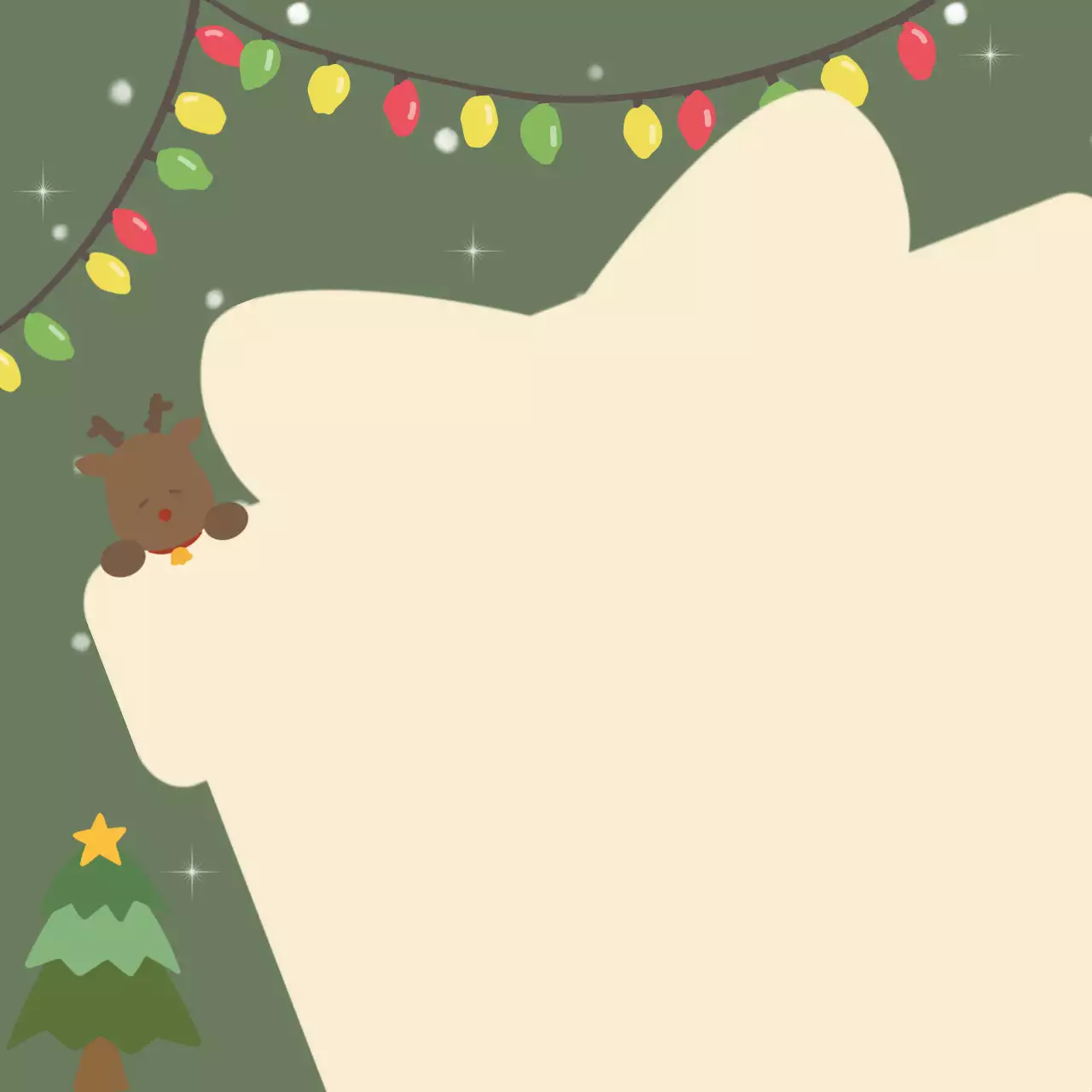 차분한 초록색 귀여운 루돌프 크리스마스