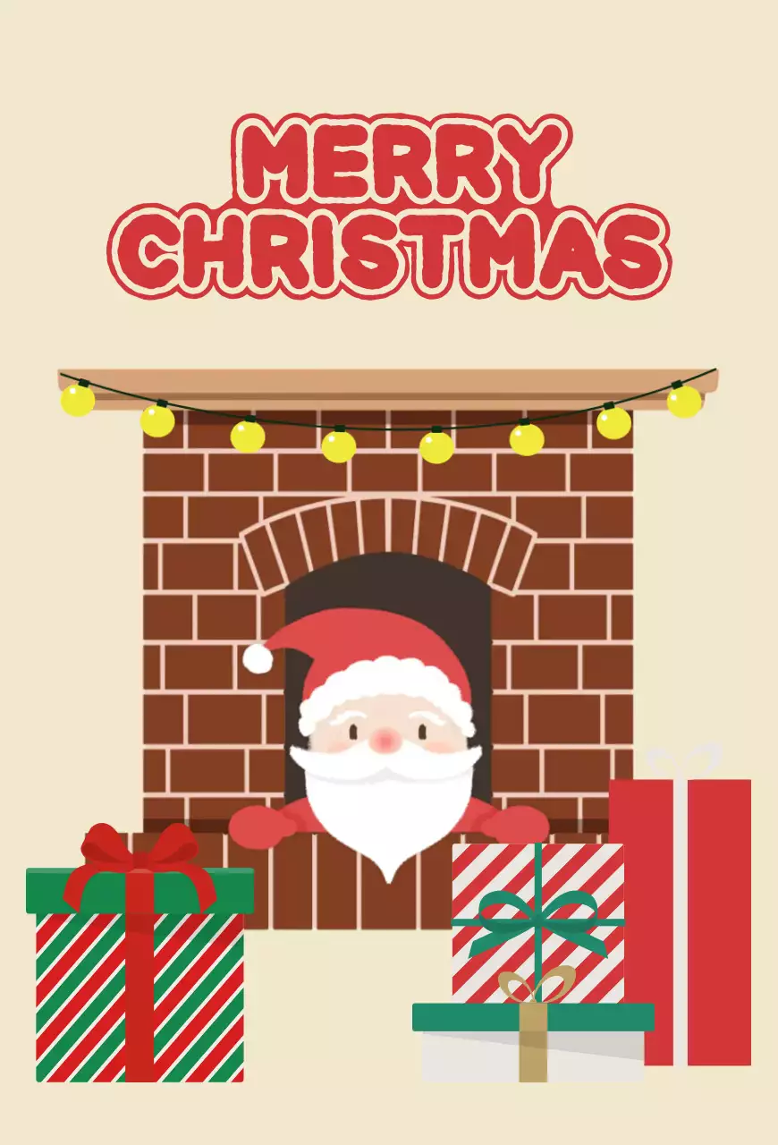 베이지색의 심플한 크리스마스 레터