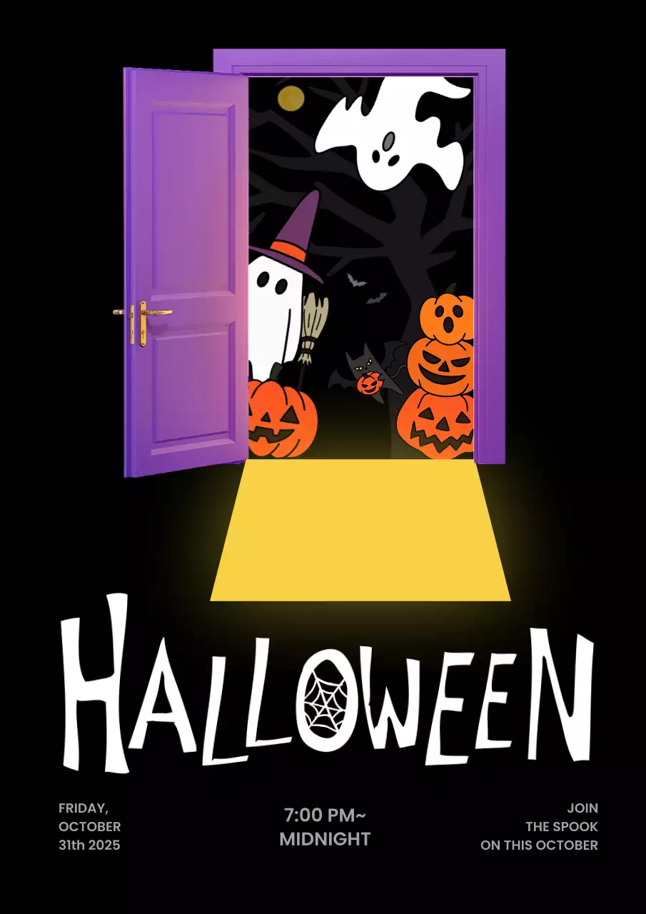 보라 팝 유쾌한 할로윈 이벤트 초대장 행사