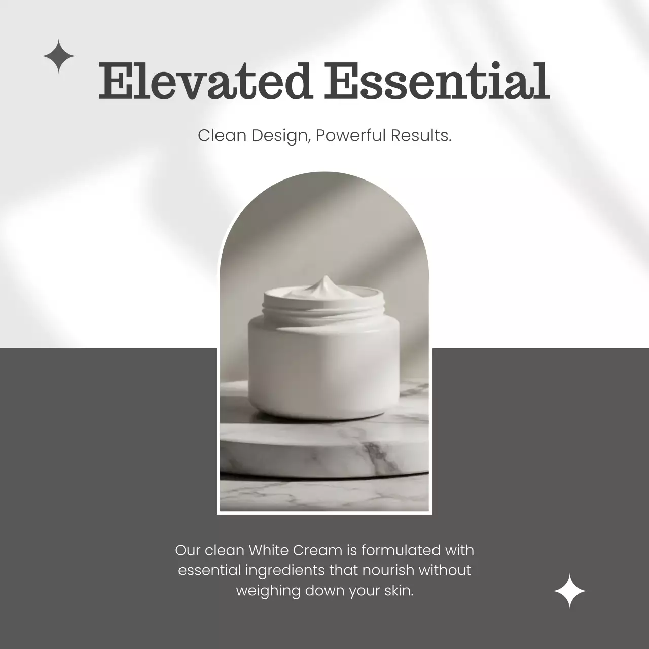 회색 모던 스킨케어 제품 홍보