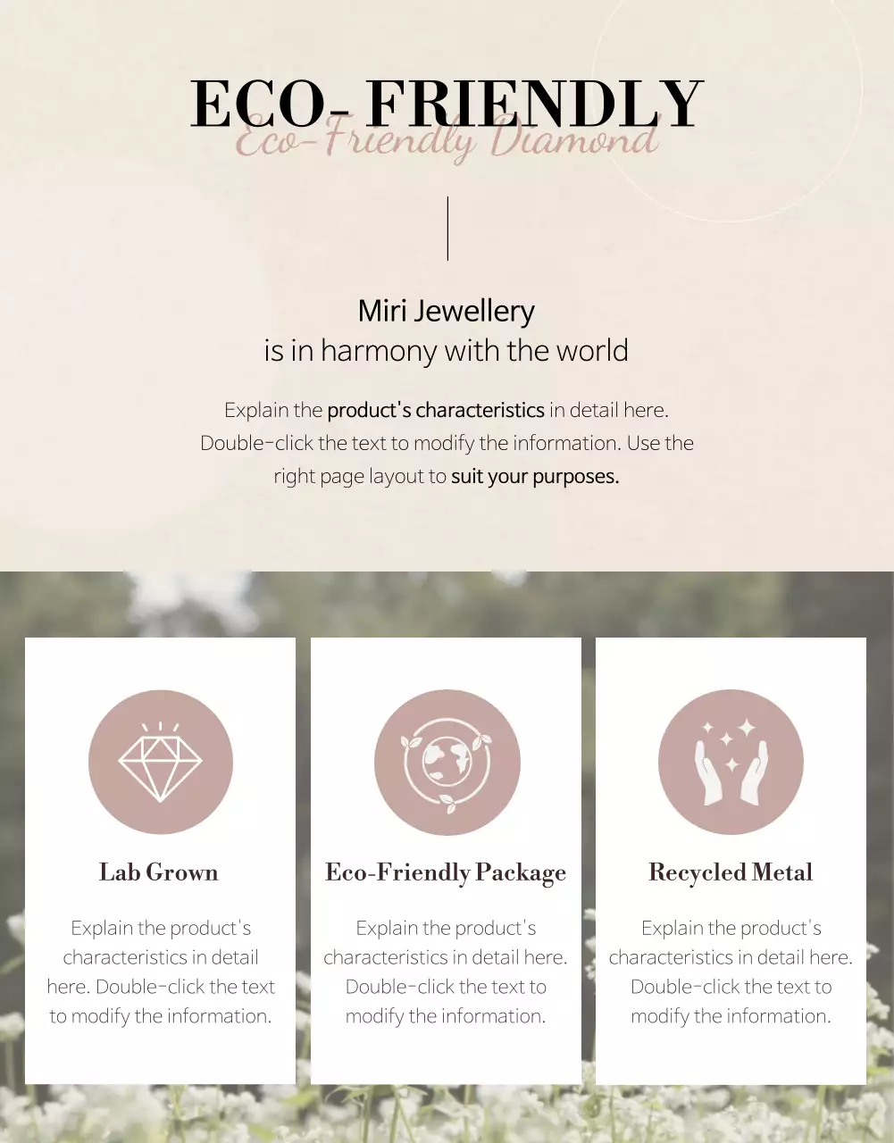 Beige Elegant Jewelry Catalog Poster
