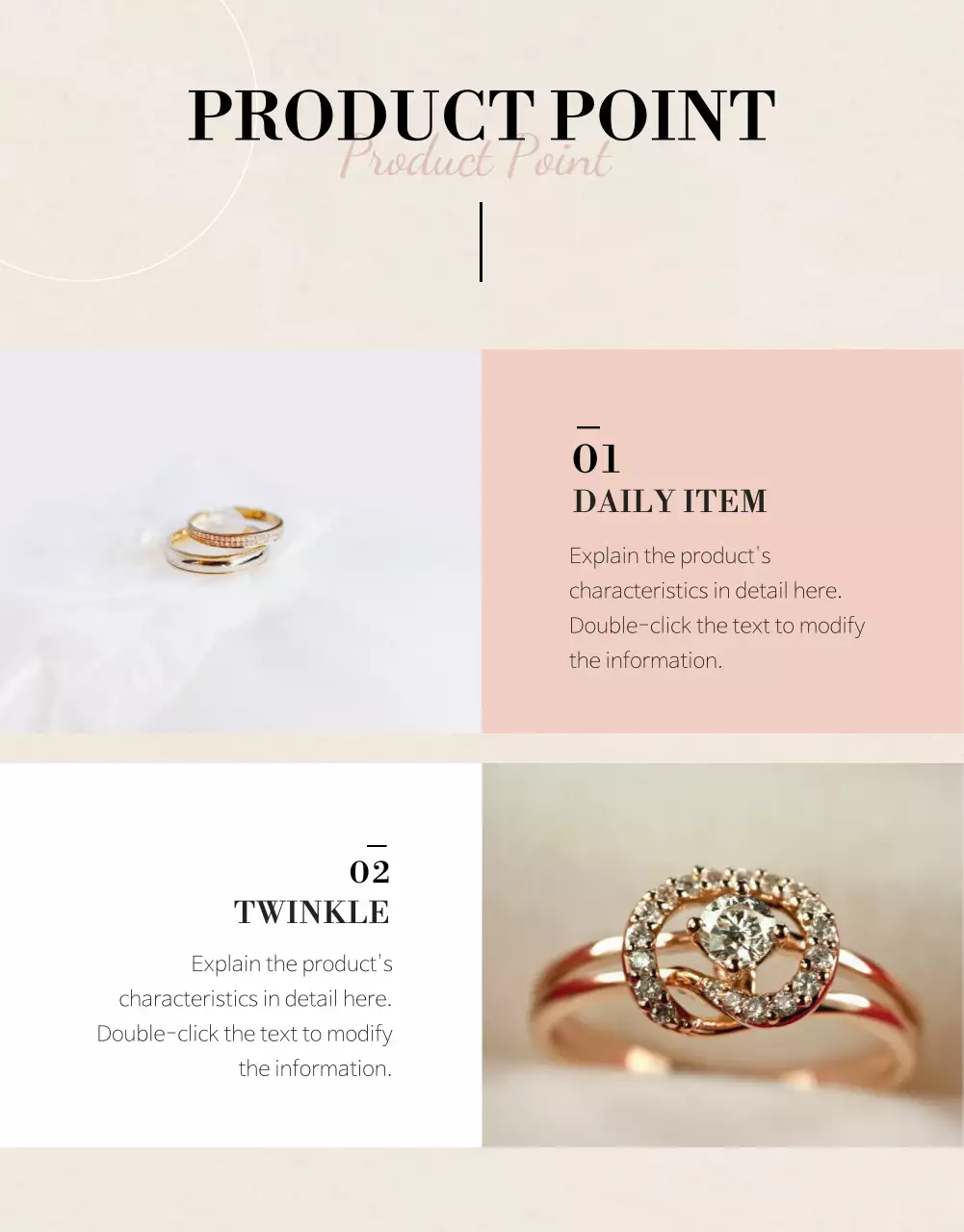 Beige Elegant Jewelry Catalog Poster