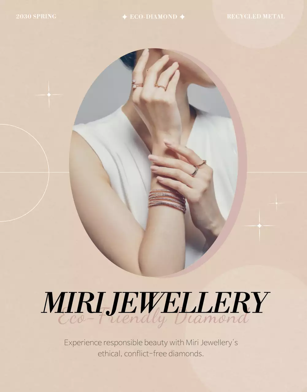 Beige Elegant Jewelry Catalog Poster