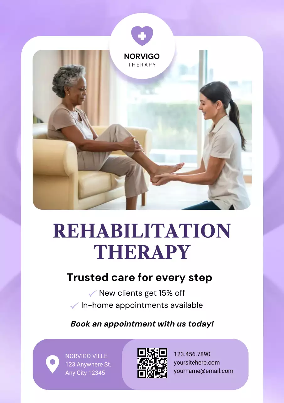 Purple Modern Therapy Promotion Poster
