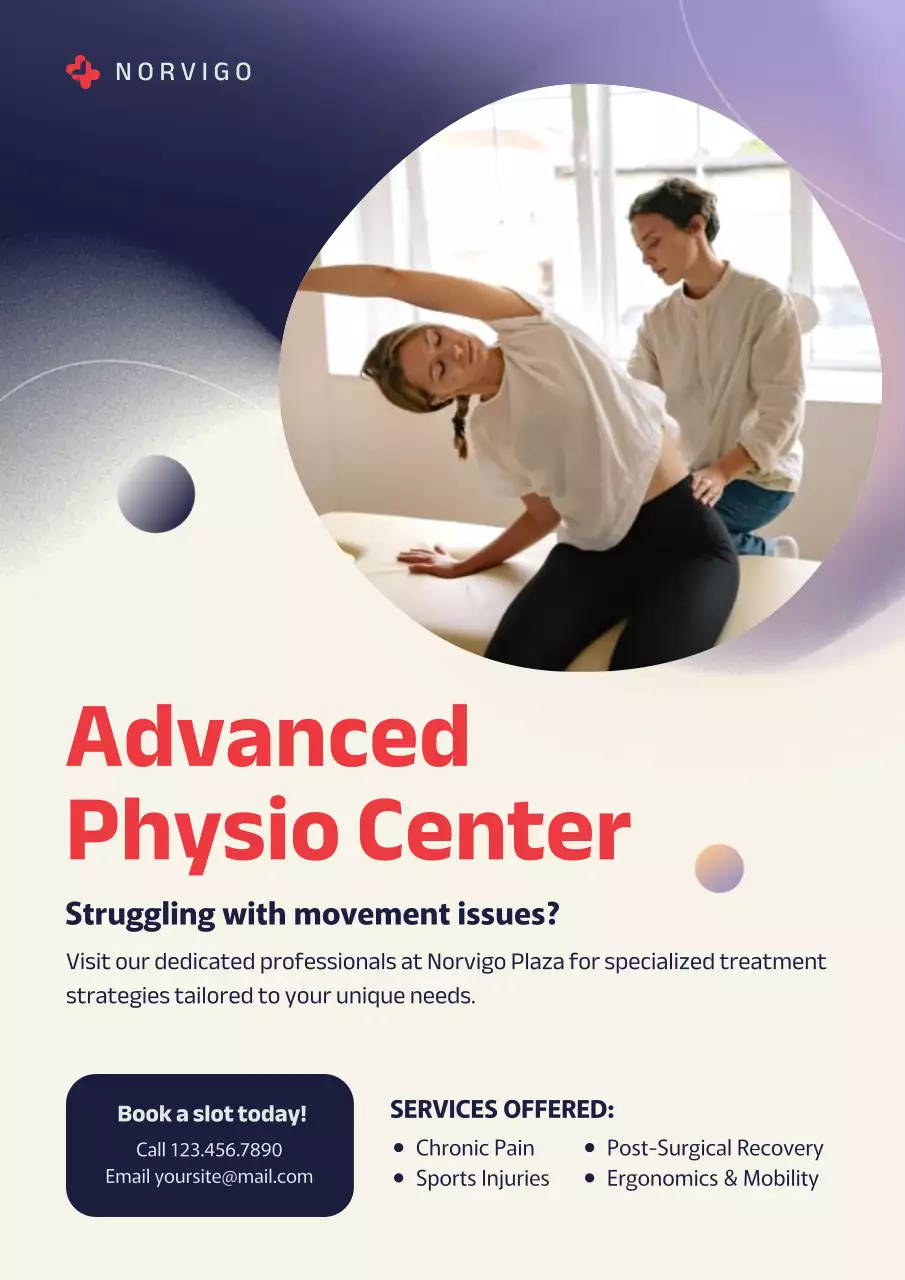 Purple Modern Physiotherapy Promotion Poster