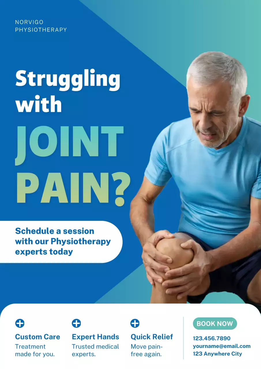Blue Modern Physiotherapy Promotion Poster