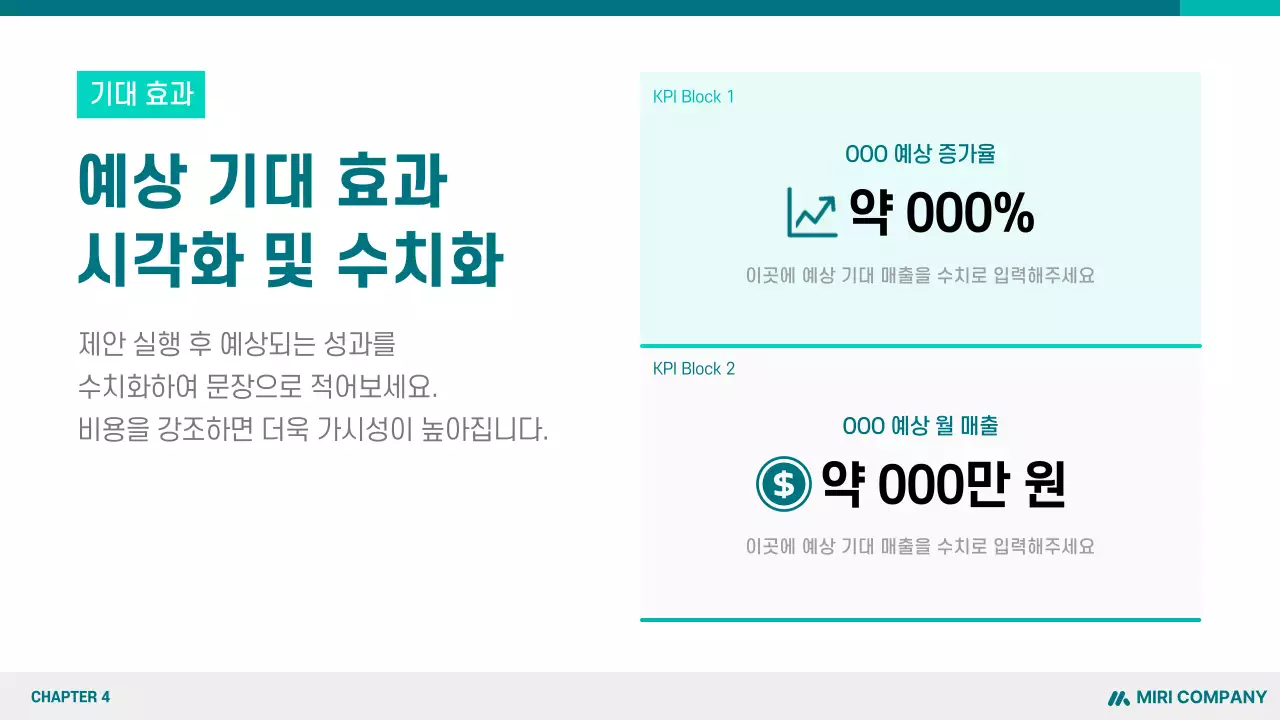 민트색상을 활용한 깔끔한 프로젝트 제안서