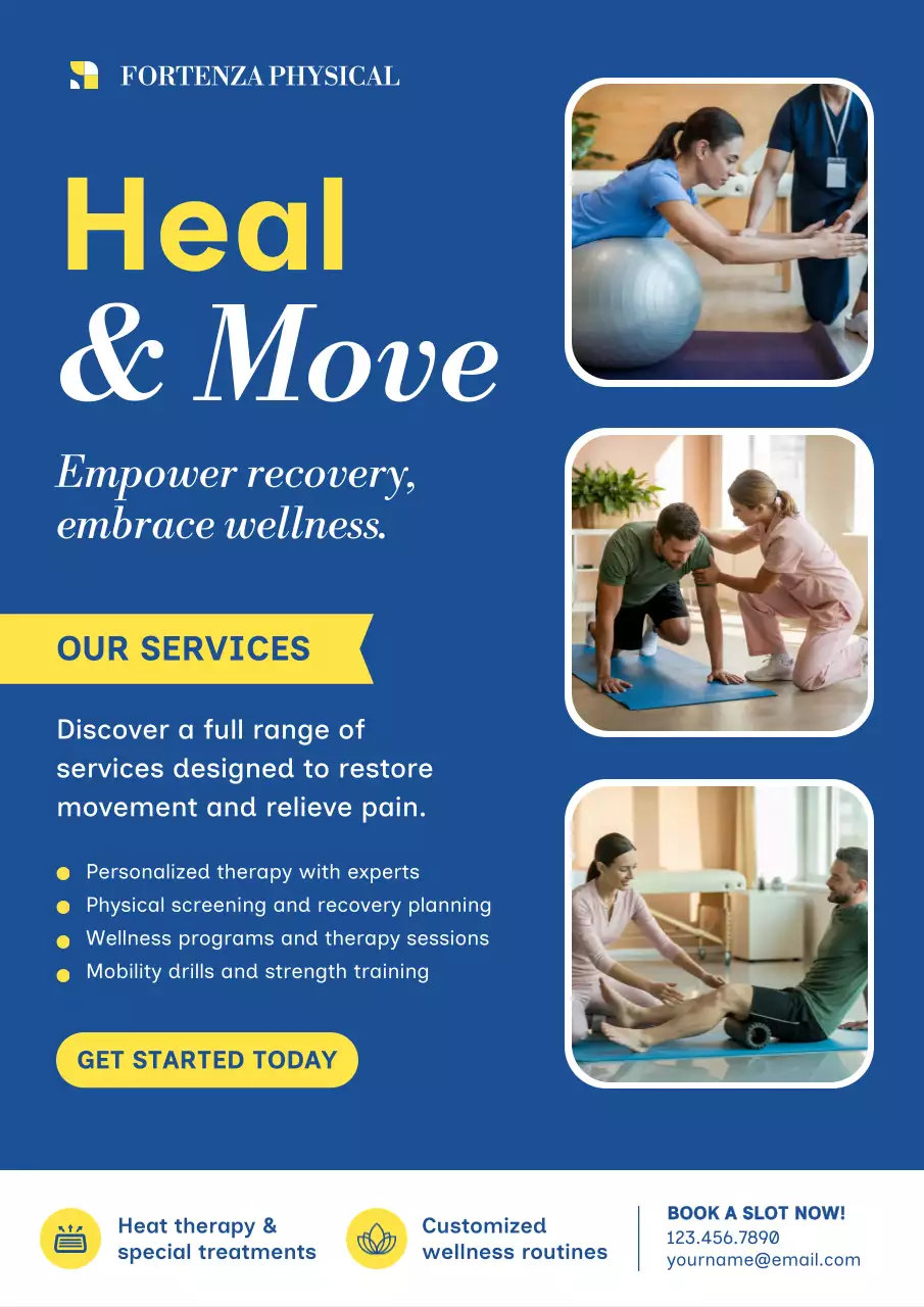 Blue Modern Wellness Promotion Poster
