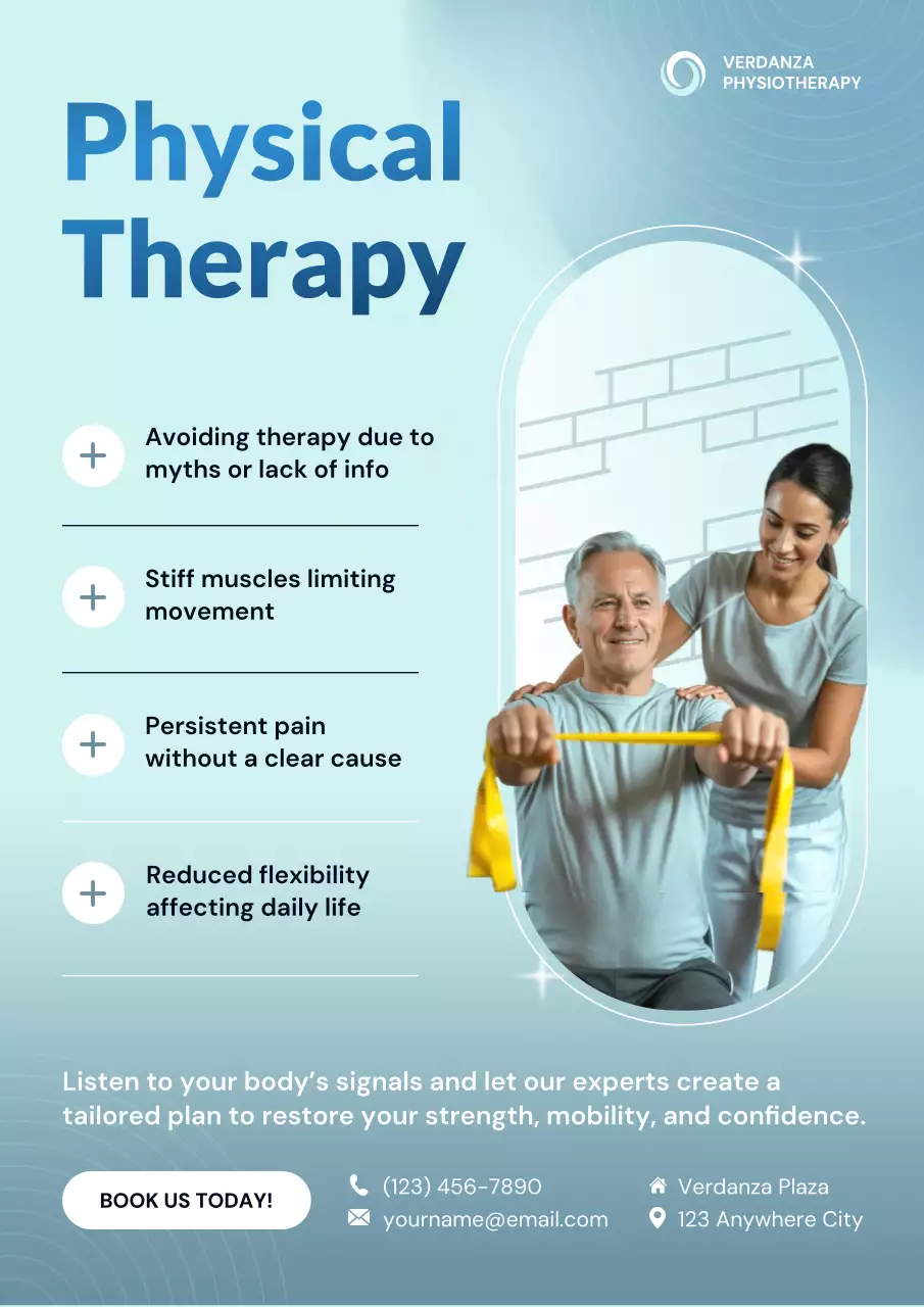 Blue Modern Therapy Promotion Poster