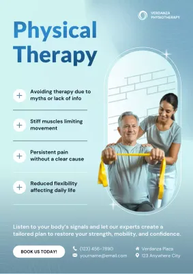 Blue Modern Therapy Promotion Poster