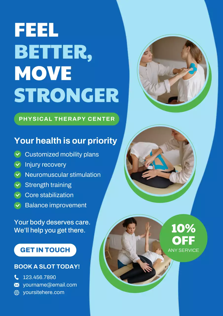 Blue Modern Therapy Promotion Poster